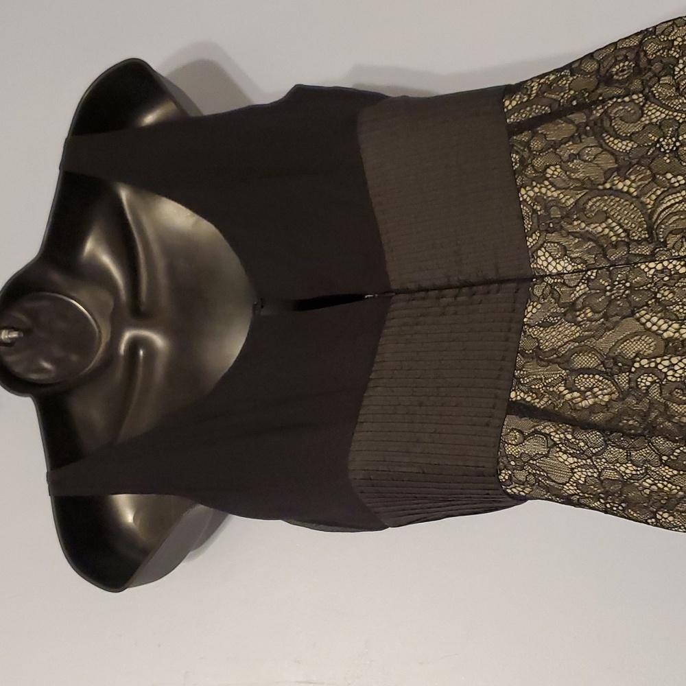 Moulinette Soeurs by Anthropologie Black Silk Lace Dress Size 4 - Picture 4 of 16